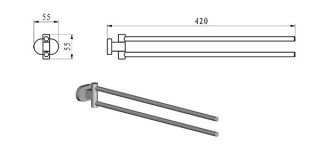 Ravak Полотенцедержатель (поворотный), 42 см CR 340.00